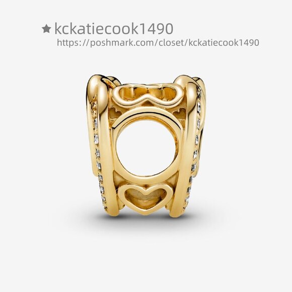 Pandora Sparkling Entwined Hearts Charm - Picture 2 of 5